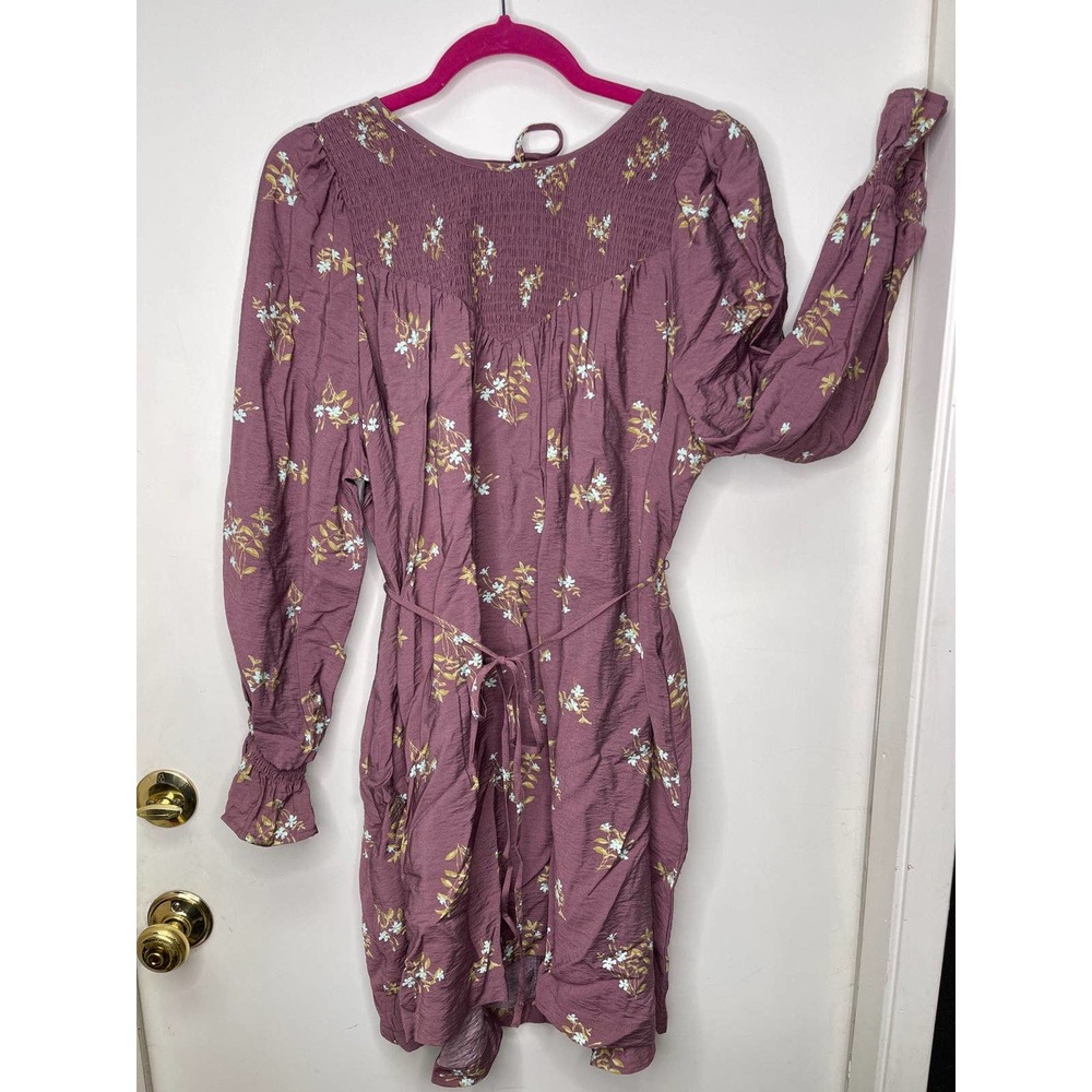 NWT purple floral long sleeve dress with pockets